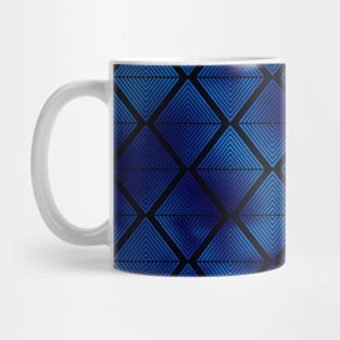 Lined Diamonds in Black and Classic Blue Vintage Faux Foil Art Deco Vintage Foil Pattern Mug